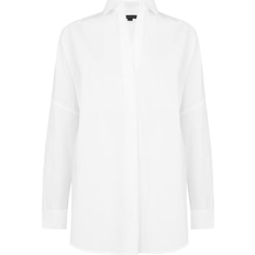 French Connection Rhodes Oversize V-Neck Poplin Shirt - Linen White