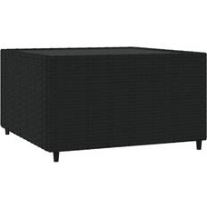 Tables Basses d'Extérieur vidaXL Table Basse De Jardin Carré Noir 50x50x30 cm