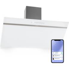 Klarstein Ava 90 Cappa Aspirante 90 cm 515 m3/ora 90cm, Bianco, Trasparente