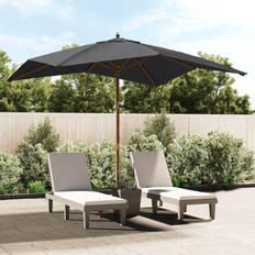 Sun parasol vidaXL black Garden Parasol Umbrella with Pole Sun Parasol