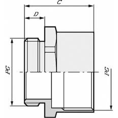 Lappkabel Prolongateur pour presse-étoupe LAPP 52021000 PG42 PG42 Polyéthylène 10 pc(s)