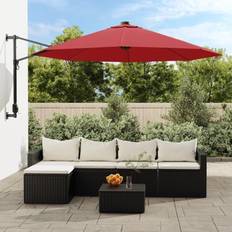 Væghængt parasol vidaXL Væghængt Parasol med LED-lys 290 cm Rød
