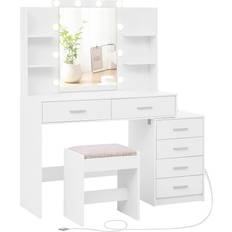 Dressing Tables Quimoo Makeup Vanity White Dressing Table 15.7x35.4"