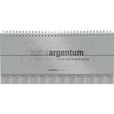 Alpha Tisch-Querkalender argentum 2024 Büro-Planer 29,7x13,5