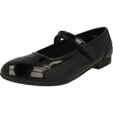 Start-rite Impress, Black leather girls riptape school shoes