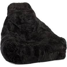 Nero Poltrone sacco Natures Collection Long Wool Sheepskin Bean Bag Chair, Black Poltrona sacco