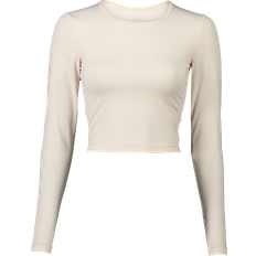 Beige - Dam - Löpning T-shirts Casall Crop Long Sleeve T-shirt - Light Sand