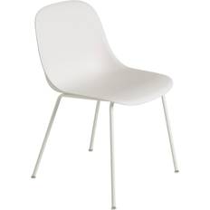 Muuto Chaises de Cuisine Muuto Fiber Side Chair Tube Base Blanc Nature Chaise de Cuisine