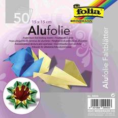 Büropapier Folia Alu-Faltblätter, 15x15cm, 50 Blatt, farbig