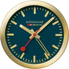 Mondaine Wall Clocks Mondaine Gold-Tone Case Deep Ocean Blue A997.MCAL.46SBG Wall Clock