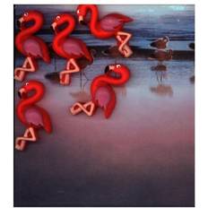 Flamingo Pink Køleskabsmagneter 5-pak