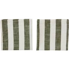 Cloth Napkins OYOY Striped 2-pack Olive Cloth Napkin Green (45x45cm)