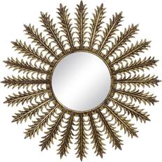 Spejl stort BigBuy Home 90 Golden DMF Wall Mirror