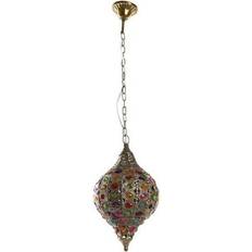 Dkd Home Decor Loftslampe Gylden Metal Multifarvet 40 W Pendel ∅ 61cm