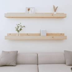 vidaXL Shelves 2 Pcs 110x12x9 Cm Solid Wood Pine Wall Shelf 110cm