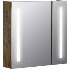 Brown Bathroom Mirror Cabinets kleankin 27.5 Lighted Medicine