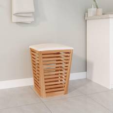 vidaXL Sgabello da Bagno 40,5x40,5x56 cm in Legno Massello di Noce