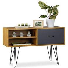 Bruna Byråer på rea Relaxdays Retro Sideboard, Vintage Chest of Drawer