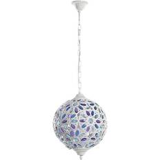 Dkd Home Decor Loftslampe 28 Metal Hvid Multifarvet 50 Pendel