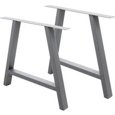 ECD Germany Conjunto Patas de Industriales Gris 60 x 72 cm Pata de mesa