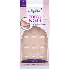 Depend & Go French Look Rosa Square Kort, Lösnaglar
