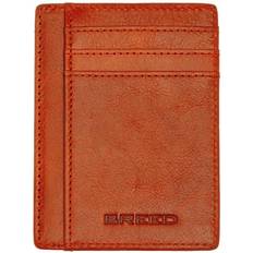 Breed Mens Chase Genuine Leather Front Pocket Wallet - Orange