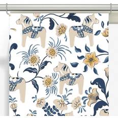 Arvidssons Textil Panelgardiner Dalahästar Leksand Beige/Blå