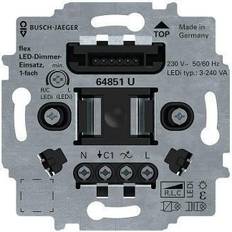 Black Wall Dimmers Busch-Jaeger LED-Tastdimmer-Einsatz flex 64851 U, Taster Schwarz