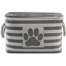 Design Imports Polyester Pet Bin Stripe With Paw Patch