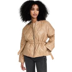 Ganni Quiltet Dunjakke - Beige