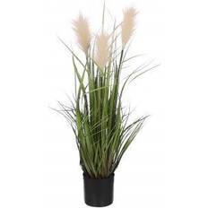 Beige Kunstige planter Mica Decorations Plume Græs I Potte Creme Kunstig plante