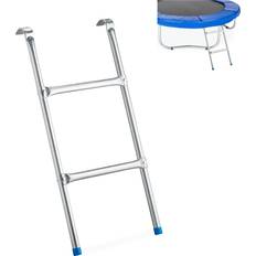 Relaxdays chelle de trampoline escalier de trampoline accessoire jardin marches enfant h x l: 76 x 38 cm, argenté