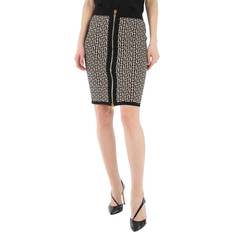Balmain Midi Strikkjole Med Monogram - Sort