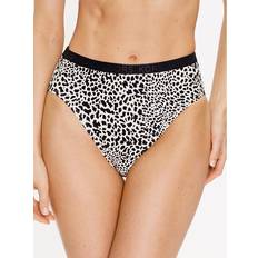 Beige Bikini Bottoms Michael Kors Women's High Leg Elastic Swim Bottoms