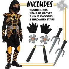 Creations Golden Ninja Deluxe Kostymset Med Foam Accessoarer