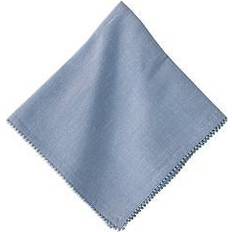 Coton Serviettes en Tissu Juliska Trim Linen/Cotton Napkin Serviette en Tissu Bleu, Rouge