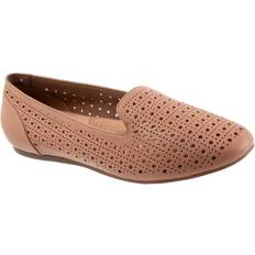 Softwalk Shelby Perf Leather Loafer Flats Shoes - Brown
