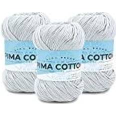 Lion Brand Yarn Pima Cotton Yarn Medium Yarn 3 Pack Stone
