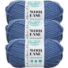 Lion Brand Yarn Wool-Ease Thick and Quick Yarn 3 Pack Denim