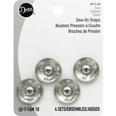 Snap Fasteners Nickel Sew-On Snaps Size 10 4Pk