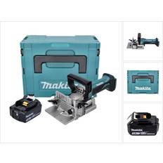 Makita Batería Routers Makita DPJ 180 F1J 18 V Ranuradora Sin Cable 100 mm + 1x Batería 3.0 Ah