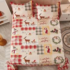 Textiles MarCielo MarCielo B021 Christmas Bedspread Red