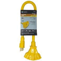 Southwire Surge Protectors Southwire Coleman cable 04112 12/3 tri-source adapter extension cord, 2-foot, yellow