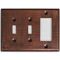 Wall Switches on sale Monarch Abode Pure Copper Hammered Double Switch/Single Rocker Wall Plate