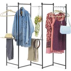 Black Clothes Racks Iris USA Collapsible Foldable Drying Garment with Shelves Clothes Rack