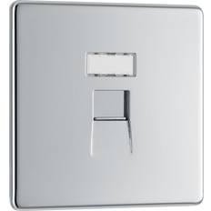 B&G Screwless Flat Plate Polished Chrome RJ45 Outlet 1 Gang