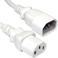 Smart 0.5m iec c13 socket c14 plug mains extension cable white