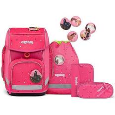 Kinder - Weiß Schulranzen Ergobag Schulrucksack Cubo Set 5tlg. SternzauBär Pink