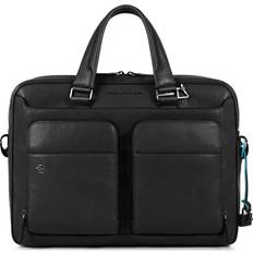 Business laptop Piquadro Mens briefcase black ca2849b3 leather business laptop large bag