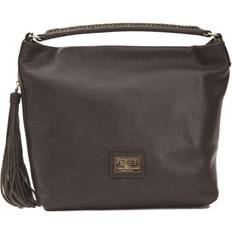 Donatella Genuine Leather Shoulder Bag - Brown